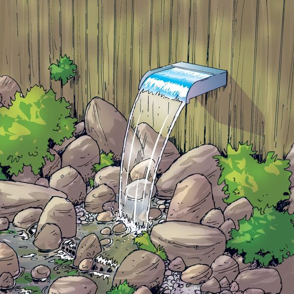 Ubbink Watervalschaal Nevada met LED-verlichting 60 cm roestvrij staal