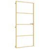 vidaXL Binnendeur smal 93x201,5 cm gehard glas en aluminium goudkleur