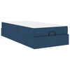 vidaXL Bedframe met matras met matras 2 pcs Blauw Stof