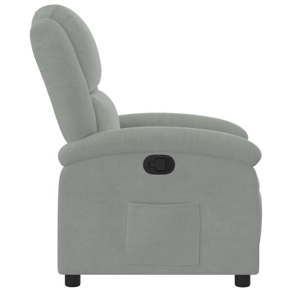 vidaXL Relaxfauteuil Lichtgrijs Fluweel