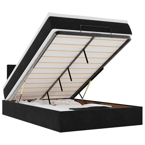 vidaXL Ottoman bed met matras 120x200cm fluweel zwart