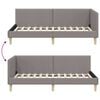 vidaXL Hoekbedframe Taupe 90 cm x 190 cm Stof en multiplex