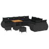 vidaXL Tuinbankenset 13 st Zwart poly rattan