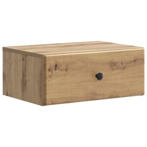 vidaXL Wandbeugel Bedkast met lade Artisanaal eiken 49 x 34,5 x 20 cm