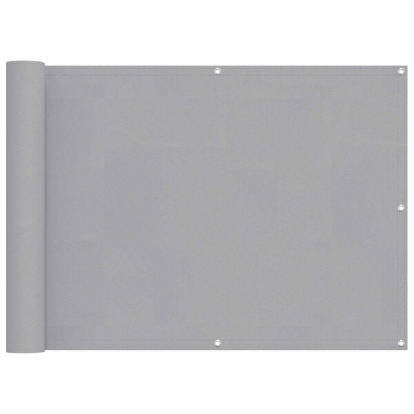 vidaXL Balkon Scherm Lichtgrijs 75 x 200 cm PU gecoat oxford alu