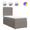 vidaXL Boxspring met matras stof taupe 100x200 cm