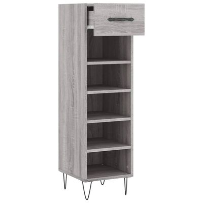 vidaXL Schoenenkast 30x35x105 cm bewerkt hout grijs sonoma eikenkleur