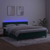 vidaXL Boxspring met matras en LED fluweel donkergroen 160x200 cm