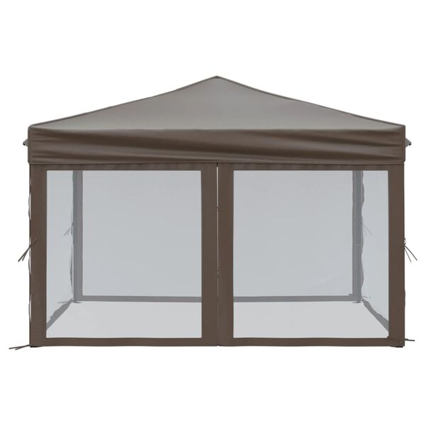 vidaXL Partytent inklapbaar met zijwanden 3x3 m taupe