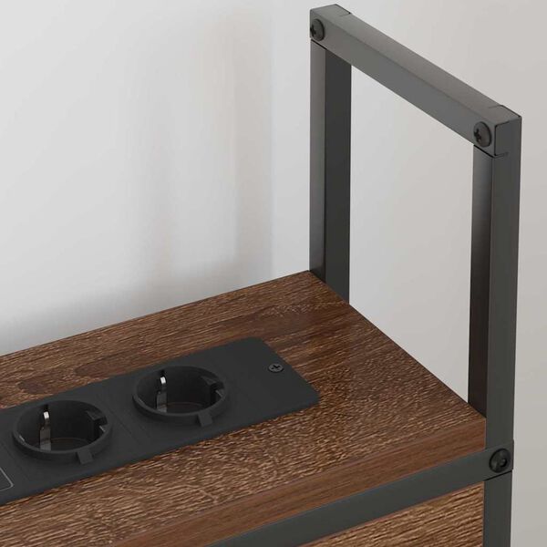 vidaXL Opberghoofdbord met Oplaadstation bruin eikenkleur 75 cm