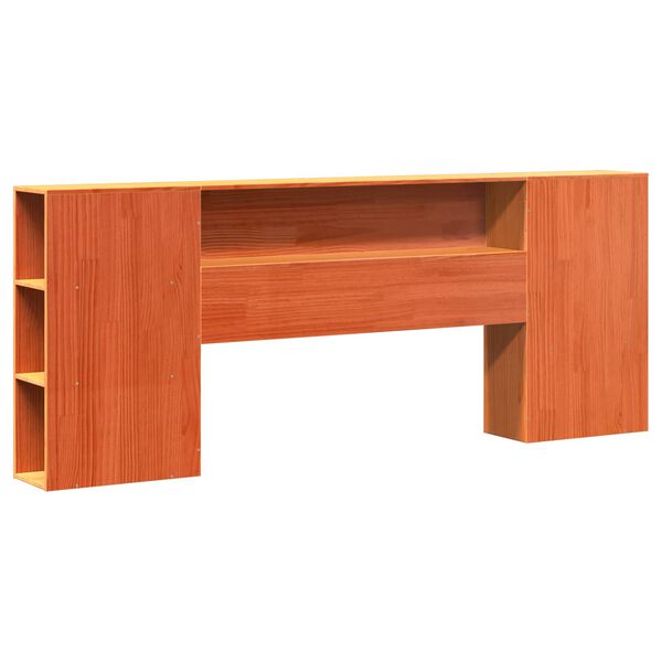 vidaXL Bedframe met opberghoofdeksel 2 pcs Wasbruin Massief Vurenhout