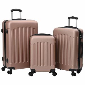 vidaXL Koffer met slot 3 pcs Rose Gold 50 x 31 x 78 cm ABS Kunststof