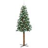 vidaXL Slanke Kerstboom Groen 210 cm PVC en massief dennenhout