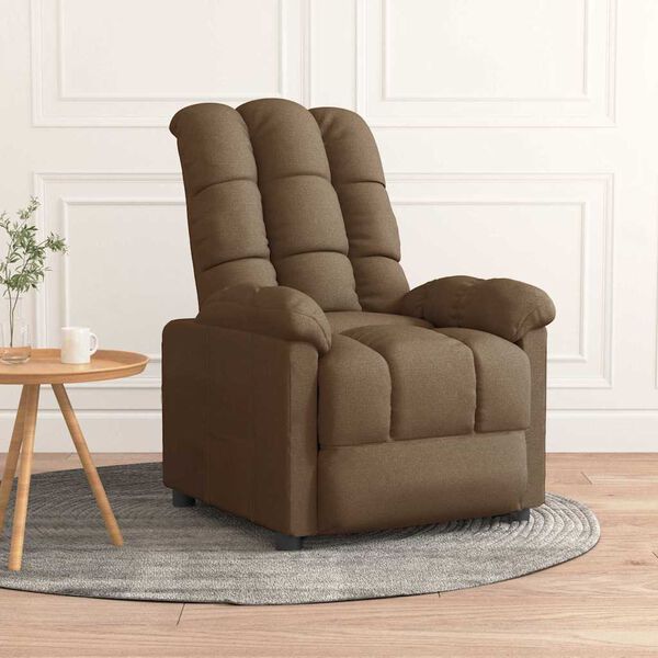 vidaXL Fauteuil verstelbaar stof bruin
