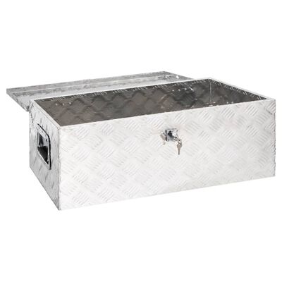 vidaXL Opbergbox 90x47x33,5 cm aluminium zilverkleurig