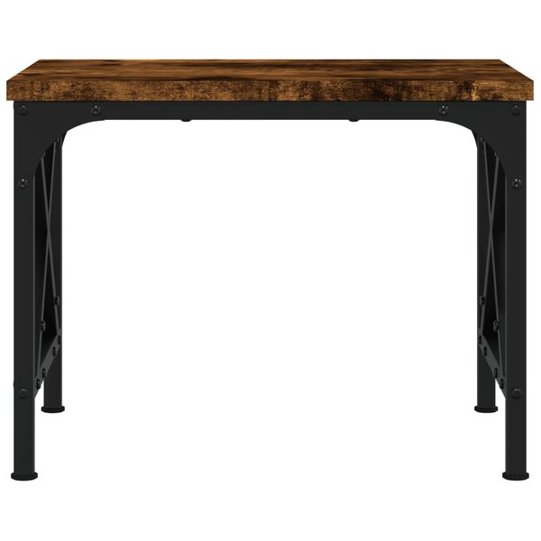 vidaXL Printerstandaard 40x30x31 cm bewerkt hout gerookt eikenkleurig