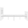 vidaXL Bedframe met hoofd- en voeteneinde metaal wit 183x213 cm