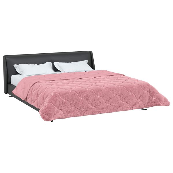 vidaXL Vol jaar dekbed Roze 200 x 240 cm Microfiber en Teddy fleece