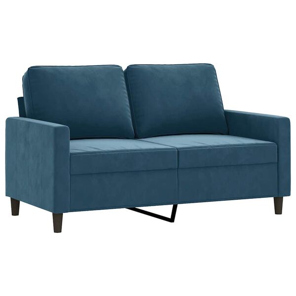 vidaXL 4-delige Loungeset met kussens fluweel blauw