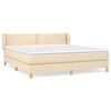 vidaXL Boxspring met matras stof cr&egrave;mekleurig 160x200 cm
