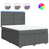 vidaXL Boxspring met matras stof donkergrijs 140x190 cm