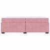vidaXL Bedframe met matras Roze 200 x 200 cm Stof