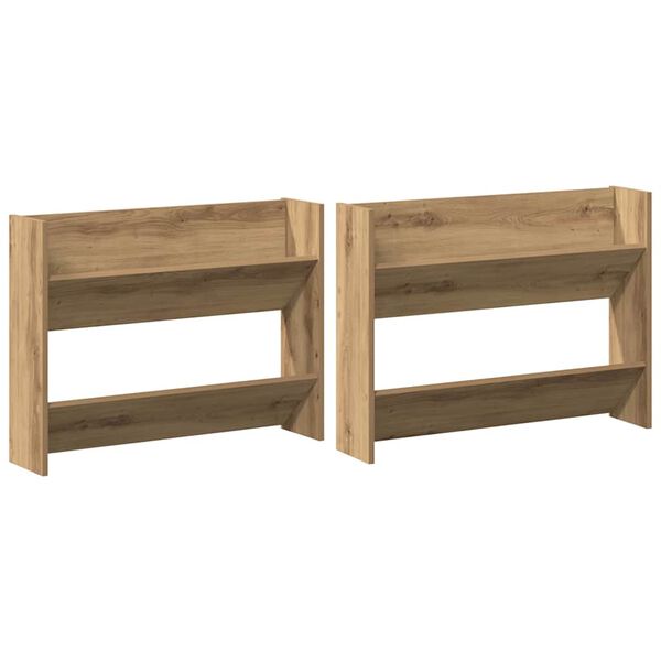 vidaXL Schoenenkast 2 pcs Artisan Eiken 85 x 18 x 90 cm Bewerkt hout