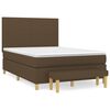 vidaXL Boxspring met matras stof donkerbruin 140x200 cm