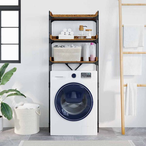 vidaXL Wasmachineplank Oud hout 67 x 25 x 163 cm Bewerkt hout