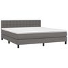 vidaXL Boxspring met matras kunstleer grijs 160x200 cm
