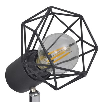 vidaXL Lamp industrieel met 2 LED's zwart