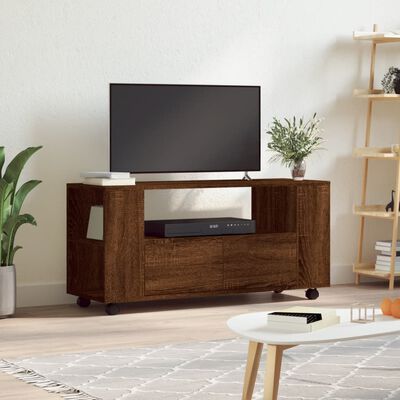 vidaXL Tv-meubel 102x34,5x43 cm bewerkt hout bruin eikenkleur