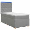 vidaXL LED Boxspring Bed met Matras Lichtgrijs 90 x 190 cm Stof