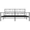 vidaXL Bedframe met hoofd- en voeteneinde metaal zwart 200x200 cm