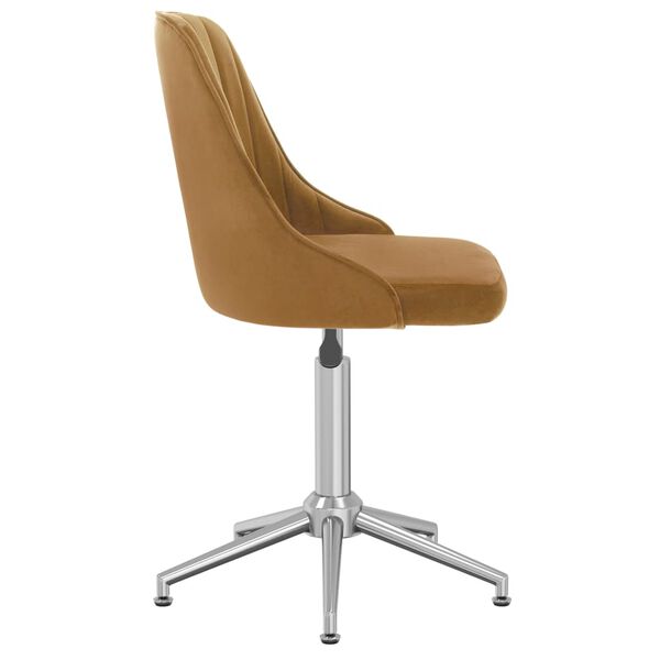 vidaXL Eetkamerstoelen draaibaar 6 st fluweel bruin