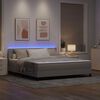 vidaXL Boxspring bed met matras met LED Taupe 180 x 200 cm Stof