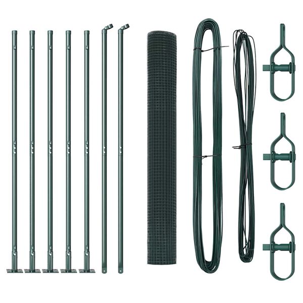 vidaXL Afrasteringspaal Groen 10 x 1,2 m (12 x 12 mm gaas)