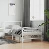 vidaXL Bedframe met hoofd- en voeteneinde metaal wit 100x200 cm