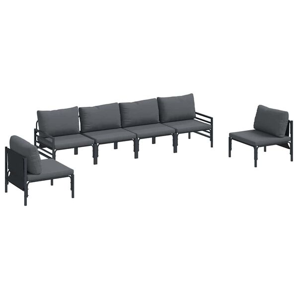 vidaXL Tuin Sofa Set Antraciet Staal