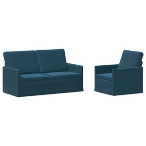 vidaXL Bankstel 2 pcs Blauw fluweel