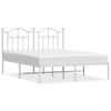 vidaXL Bedframe met hoofdbord metaal wit 135x190 cm