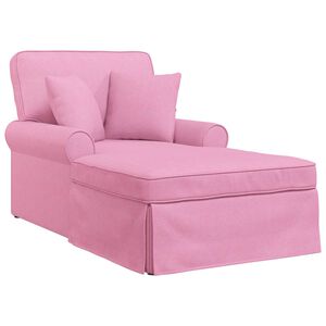 vidaXL Chaise Lounge met Rok 3 st Roze Stof 91 x 157 x 91 cm