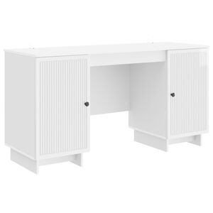 vidaXL Bureau Hoogglans Wit Bewerkt hout 142,5 x 50 x 75 cm