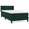 vidaXL Boxspring met matras fluweel donkergroen 100x200 cm