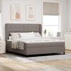 vidaXL Boxspring bed met matras met hoofdeinde Taupe 180 x 200 cm Stof