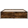 vidaXL Bedframe bewerkt hout metaal gerookt eikenkleurig 160x200 cm