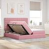 vidaXL Bed met LED-striplichten met opslag Roze 180 x 200 cm Fluweel