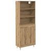 vidaXL Hoge kast Artisan Eiken 69,5 x 34 x 180 cm Bewerkt hout