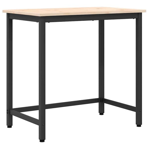 vidaXL Tafel Naturel 80 x 50 x 77 cm Engineered hout en staal