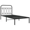 vidaXL Bedframe met hoofdbord metaal zwart 90x200 cm